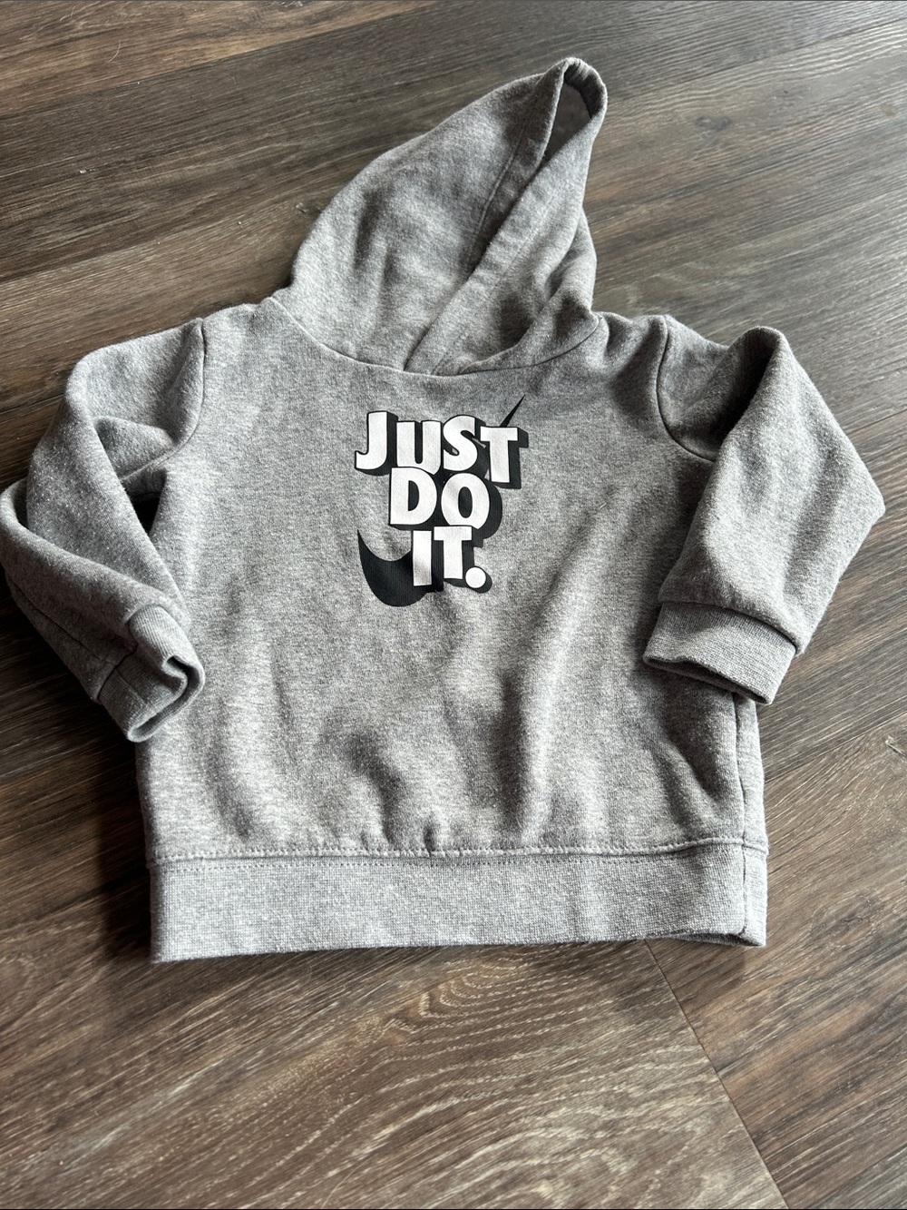 4/$20 Nike Gray Kids Hoodie with 'Just Do It.' Logo Sz 24 mth